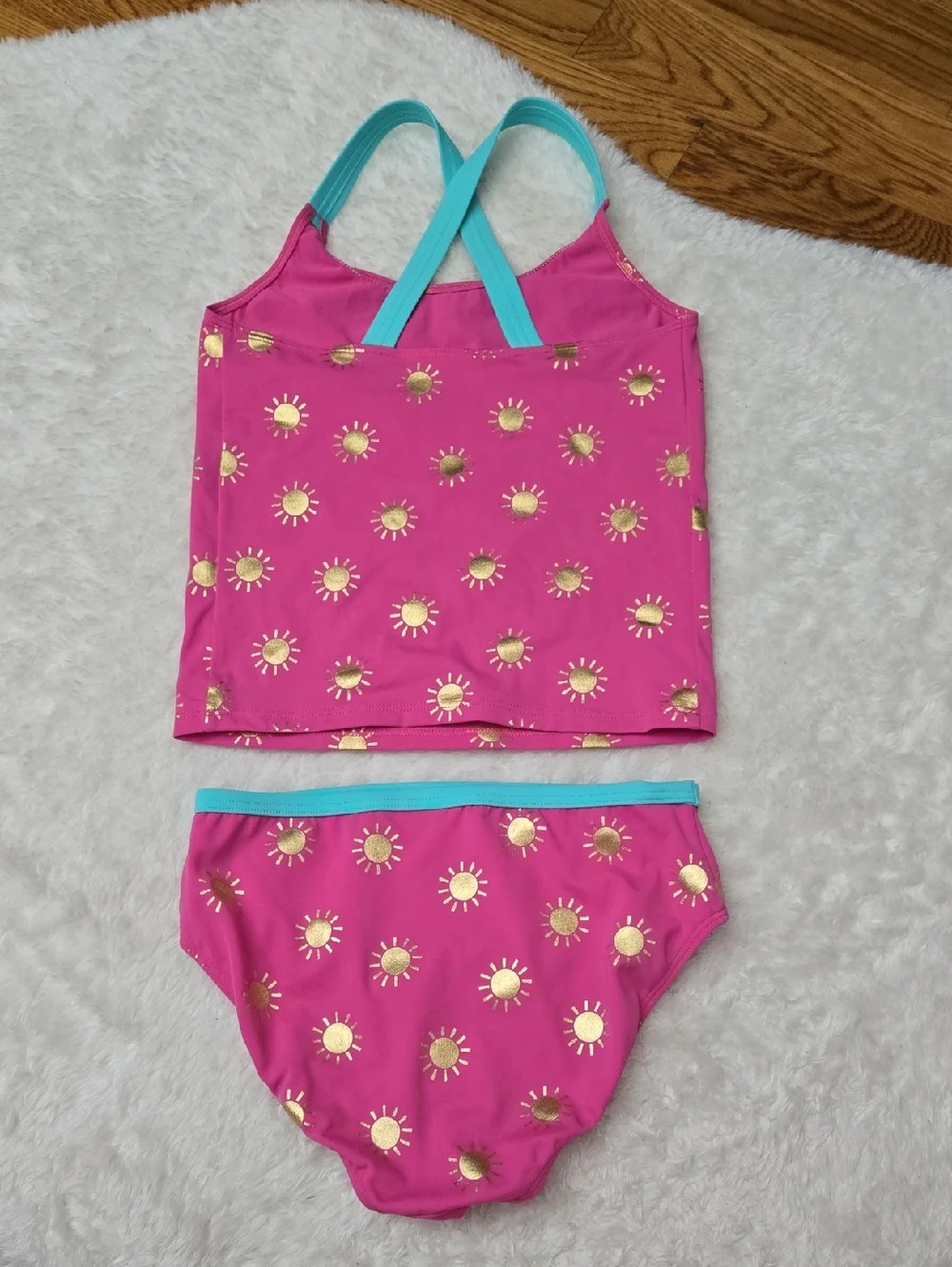 Boden Pink/Gold Swimsuit, Girls Size 11-12Y